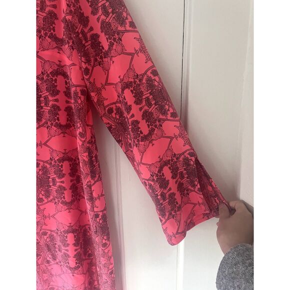 Erica Tanov Nava Dress in Barbi Pink 100% Silk Long Sleeve Midi Size 1 (Small) - Picture 10 of 10